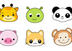 draw 5 super CUTE cartoon animal faces small2