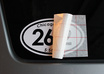 make you a customized euro style oval marathon or half marathon car decal/sticker with the race city, year and your finish time on it small2
