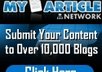 rewrite your article and submit it to Seo Linkvine and My Article Network small2