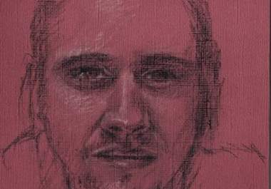 draw you a small carbon pencil and chalk portrait on colored paper big2