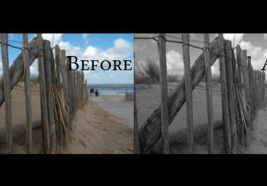 make five color photos into black and white photos big2