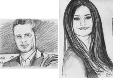 draw a PORTRAIT in Black and White in Pencil big2