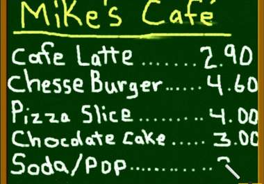 create a promotional, marketing, commercial or menu video messages on a digital chalkboard big2