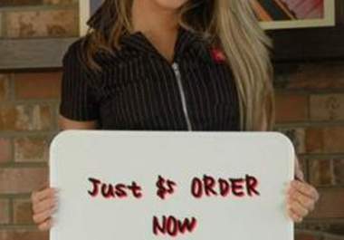 take AWESOME picture holding your sign big2