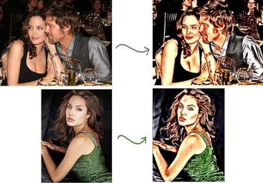 transform any 3 pictures into a cartoon ized version with some photoshop lighting effects big2