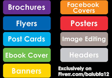 design brochures,flyers,post cards,posters,rack cards, headers, banners, facebook timeline cover,ebook covers, image editing etc big2