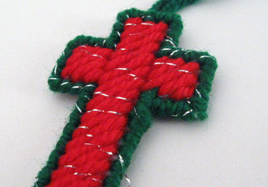 send 4 handcrafted red and green Christmas cross ornaments to your US address big3