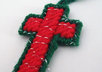 send 4 handcrafted red and green Christmas cross ornaments to your US address small3