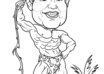illustrate you to muscular Tarzan/Superman/Spiderman/Avenger hero cartoon in Black/White style small3