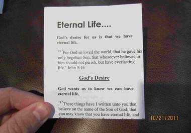 a bible tract to anyone in the world anonymously or otherwise big3