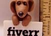 make a cute dog sculpture holding your logo or business name small3