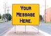 create a picture for you of a Center Lane Sign with a message of your choice placed on the sign