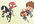 illustrate 2 persons of your choice in this style