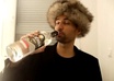 make you hilarious, drunk Russian HD video with a silly cap and drinking vodka small1