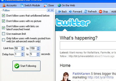 give you TweetAttacks 1.5 PRO edition that can auto follow or unfollow people big1
