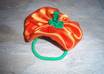 handsew you a halloween pumpkin rosette/flower hair accessory small1