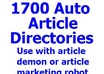 send 1700 auto approved article directories for article demon and amr plus 1 FREE gig