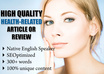 write a SEO 300 word review of your health related product or service and permanently place it on my blog with backlinks