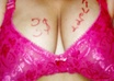 write anything on hot and attractive cleavage