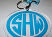 make a personalized 3 inch acrylic keychain with one or three initials