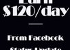 guide u how to make 120 dollar from just posting status update in facebook