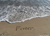 write your message on the sand on the BEACH