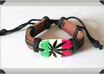 send 1 Brown Real Leather and Hemp Rasta Pot Leaf Bracelet