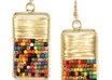 make you a Indian gold toned rectangular shaped drop earrings