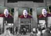 record a video testimonial on 3 jumbotron monitors