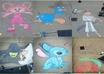 draw one cartoon character in sidewalk chalk small1