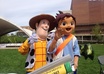 have cartoon character hold sign saying happy bday