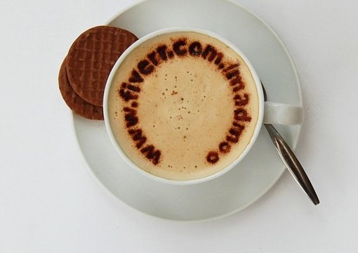 write a short message in the froth of a cup of cappuccino placed on a plain white background plus on 1 separate colour and send you the jpgs big1