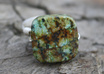 make a silver square Turquoise ring