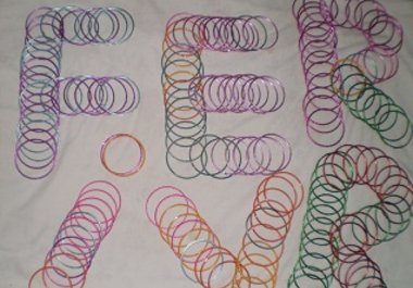 write your website name or short message with bangles big1