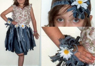 make you a jean skirt tutu set big1