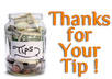 appreciate a tip for the work I have completed for you