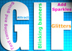 make a flashing gif animated banner putting any name and logo on it