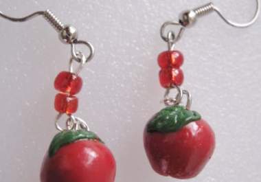 make a pair of  polymer clay apples for your teacher on the first day of school big1