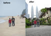cut out 5 pictures and paste them in any picture or background you want
