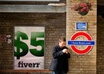 put your logo in a beautiful station wall and write your company name in two different positions