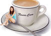 paste your image in front of the picture of the cup and saucer