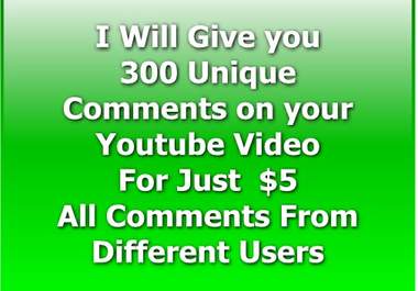 add 25 Unique and Real COMMENTS For Your Youtube Video Youtube Comments is Best way of telling the quality of your video to increase Rank big1