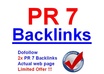 create you 2 dofollow PR7 backlinks on actual Pr 7 pages + 4 dofollow Pr6 backlinks on actual Pr 6 pages
