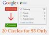 bring 20 High Quality Real US Targeted Circles/Followers to your Google+ Plus Page/Profile and Bonus of 5 High quality +1