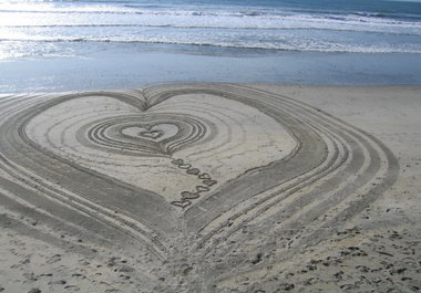 write something in the sand for you and turn it into a greeting card big1