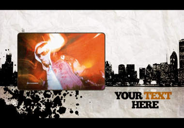 edit this SKYLINE video promo and put your company name or text logo or your photo image big1