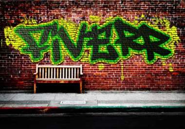 make a graffiti of your text on any wall or texture big1