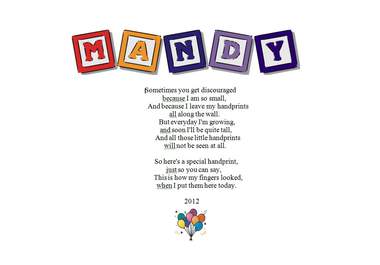 send you a personalised Childs Handprint Certificate big1