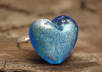 make a silver ocean blue heart ring