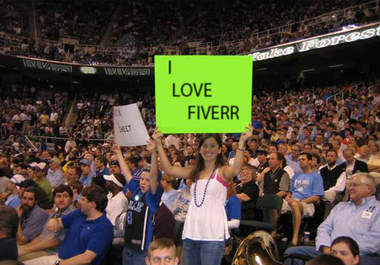 add your text or website and slogan to a fan sign big1